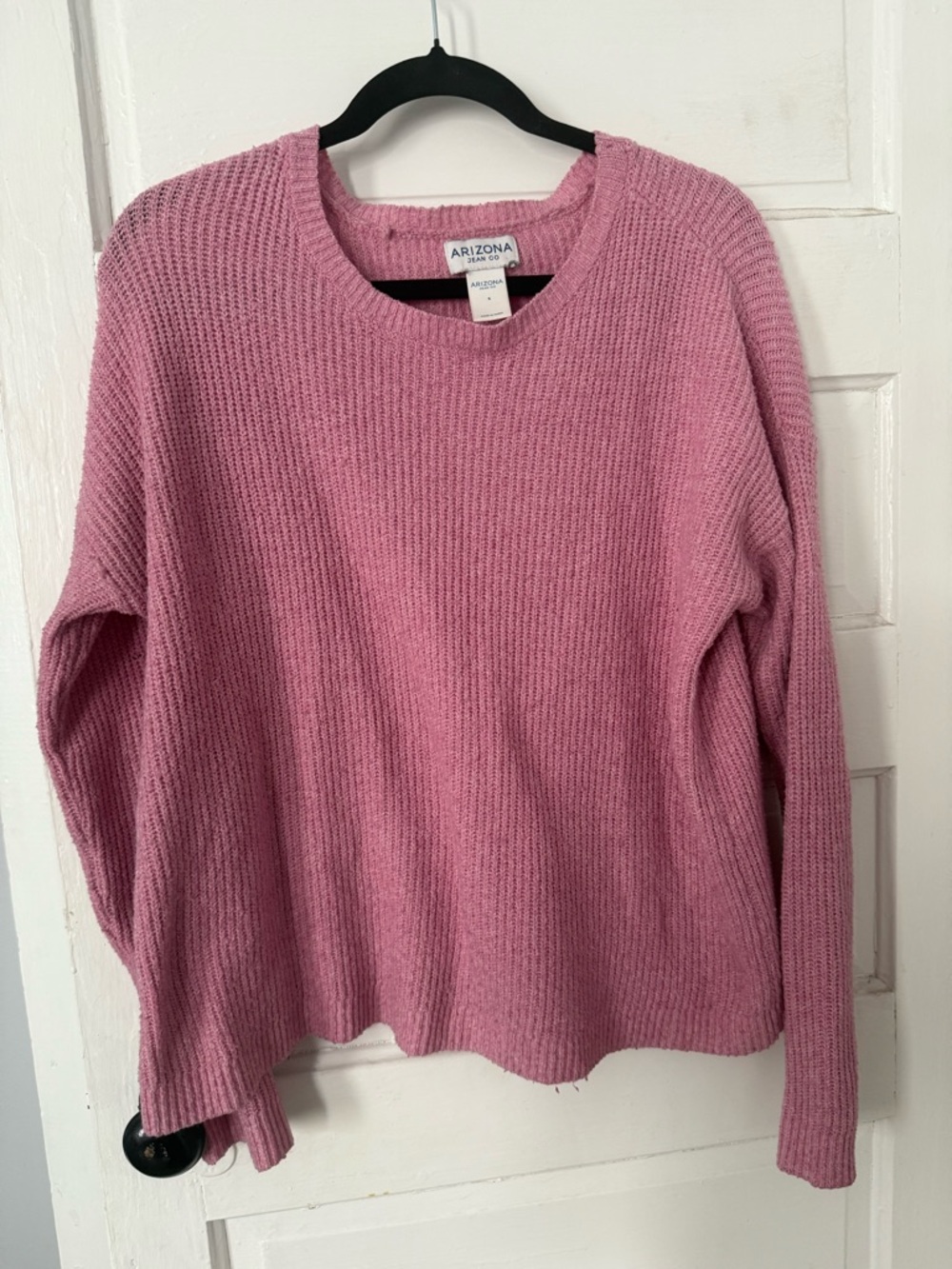Arizona Jean Company Pink Crewneck Knit Sweater